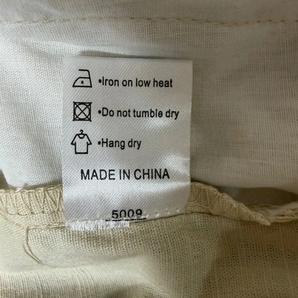 SAILWIND Linen Blend Pants Mens 34 Beige Drawstring Beach Casual Resortwear